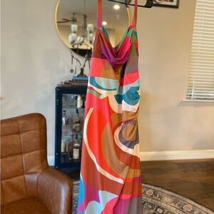 Anthropologie Colorful Swirl Maxi Dress